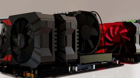3D visualization of the fan on the processor Stock Footage 126119391