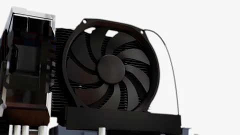 3D visualization of the fan on the processor Video stock 126170447