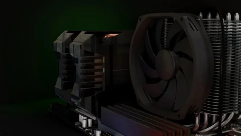 3D visualization of the fan on the processor Stock Footage 127682227