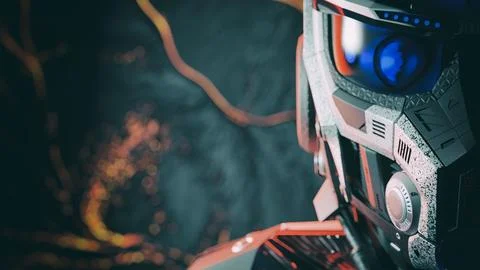 3d visualization of a futuristic robot Stock Illustration