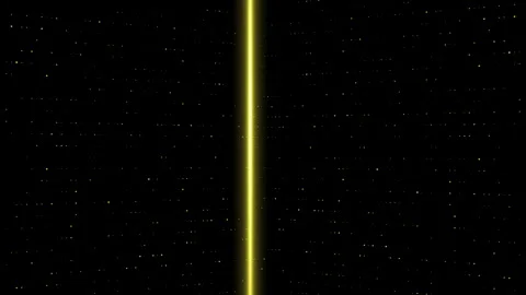 A 3D visualization of a glowing yellow vertical light beam against a dark Stockbeeldmateriaal 283520966