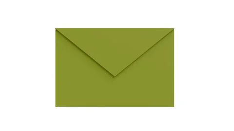 3D visualization of green envelope on white background Stock Photos