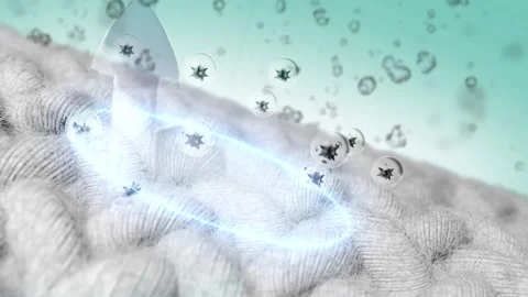 3D visualization helps remove dirt embedded in fabric fibers. EP3 Stock Footage 296476477