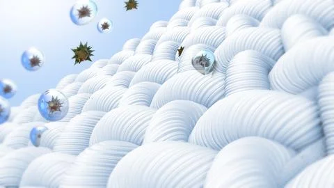 3D visualization helps remove dirt embedded in fabric fibers. EP4 Illustrazione stock