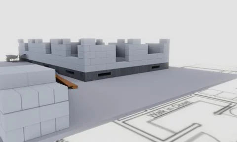 3D visualization of house construction Stock Illustration