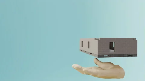 3d visualization of the house on the hand 스톡 동영상 157164756