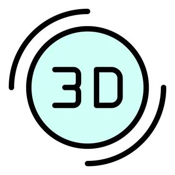 3d visualization icon vector flat Stock Illustration