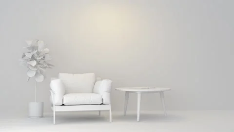 3d visualization interior without color Stock Footage 157504687