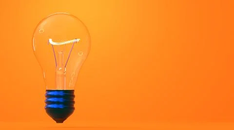 3d visualization of a lamp on an orange background 스톡 일러스트