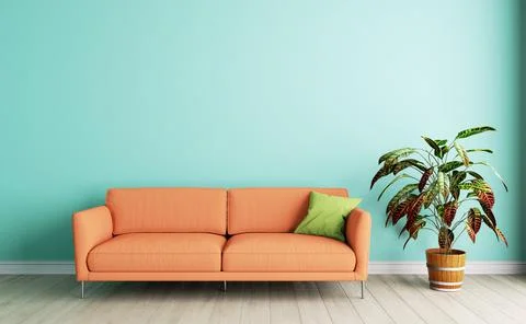 3D visualization of the living room interior. Stockillustratie