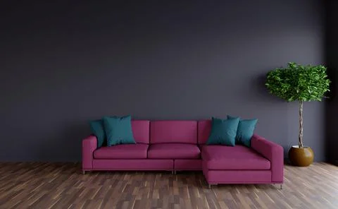 3D visualization of the living room interior. 스톡 일러스트