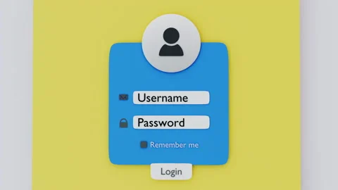 3d visualization Login form page. animated registration window Stock Footage 157782156