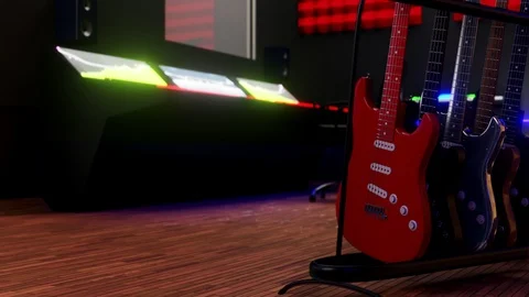 3D visualization of a music Studio Stock Footage 127296645