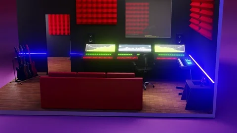 3D visualization of a music Studio Stock Footage 127554006