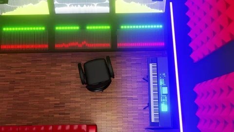3D visualization of a music Studio Stock Footage 127554013