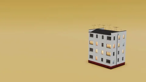 3d visualization of a panel house on a pink background 動画素材 157306599