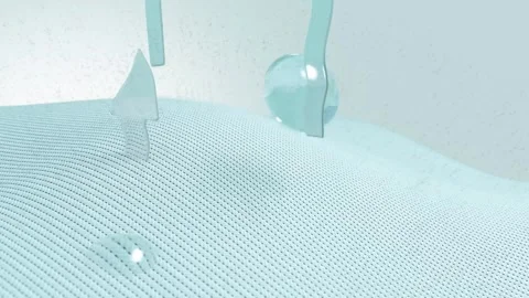 3D visualization removes dirt and bacteria embedded in fabric fibers. Stock Footage 308067409