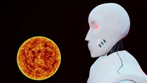 3D visualization of the robot face Stock Footage 128741308