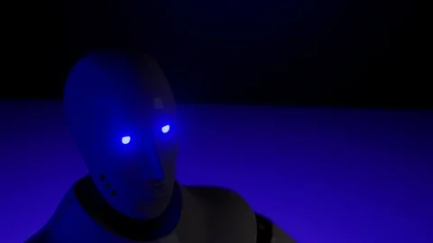 3D visualization of the robot of the future is coming Stock Footage 129152750