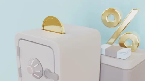 3d visualization of a safe with money Stock Footage 238518752