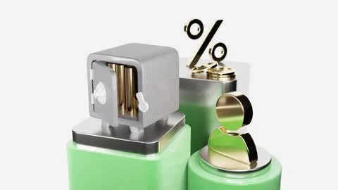 3d visualization of a safe with money Ilustración de archivo