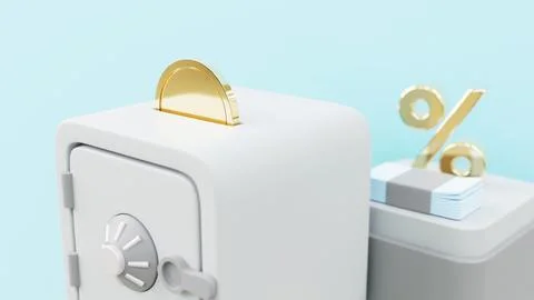 3d visualization of a safe with money Ilustración de archivo