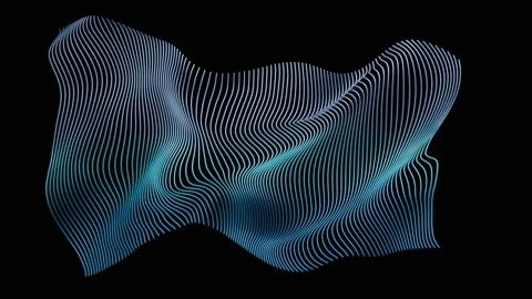 3D visualization showcasing the flowing patterns that evolve over time Stock Footage 332420351