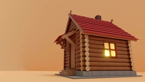 3d visualization of a simple house on th... | Stock Video | Pond5