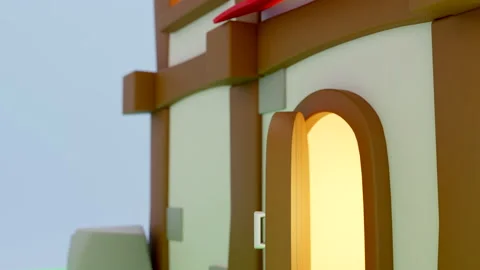 3d visualization of a simple house on th... | Stock Video | Pond5