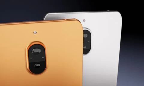 3D visualization of a smartphone on a plain background Stockillustratie