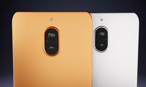 3D visualization of a smartphone on a plain background Stock Illustration