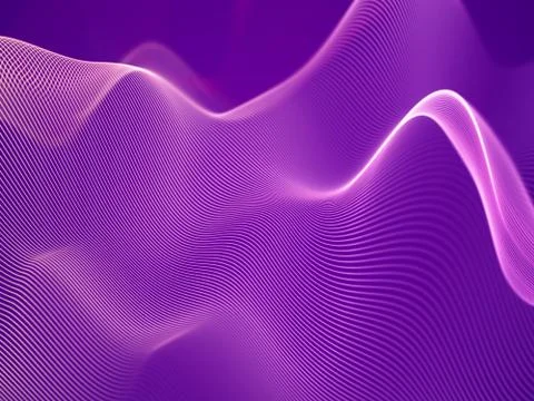 3D visualization of sound waves. Big data or information concept: Pink chart. Illustrazione stock
