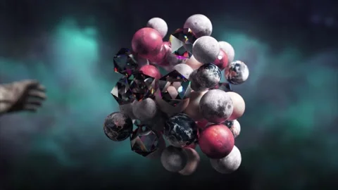 3D visualization of space objects grouped together under the force of gravity Vídeos de archivo 244343484