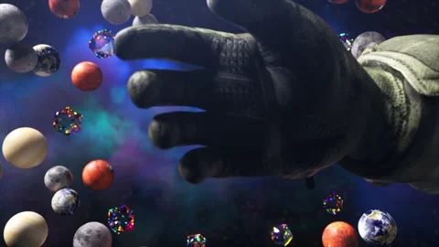 3D visualization of space objects grouped together under the force of gravity Vídeos de archivo 244343679