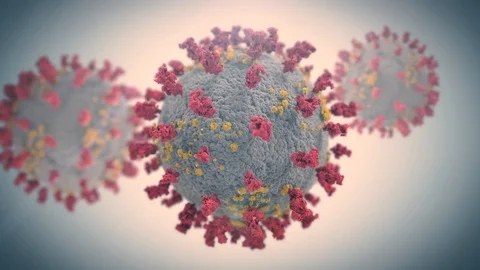 3D Visualization Of The Surface Of Corona Virus For Researchers. Covid-19 Stock Footage 127157295