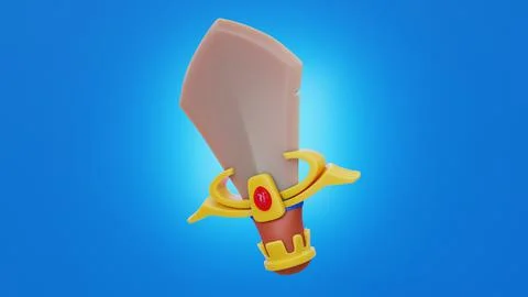 3d visualization of a sword on a blue background Stock Illustration