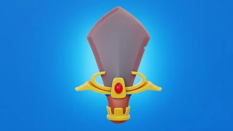 3d visualization of a sword on a blue background Illustration