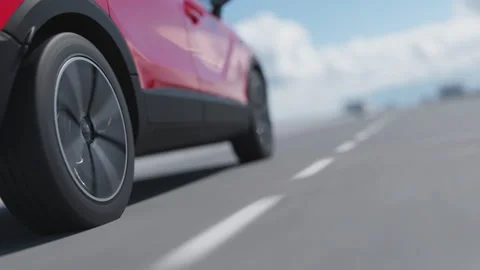 3d visualization of the taillight of a car on the highway Stock Footage 244108579