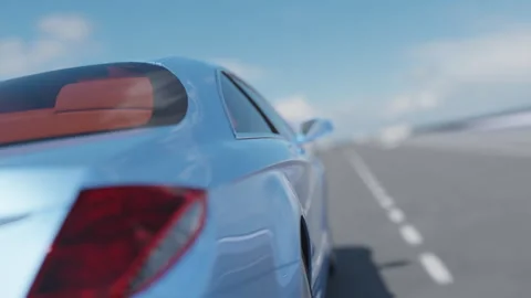 3d visualization of the taillight of a car on the highway Stock Footage 244108592