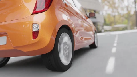 3d visualization of the taillight of a car on the highway Vidéo 244807126