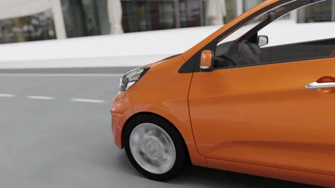 3d visualization of the taillight of a car on the highway Stock Footage 304195962