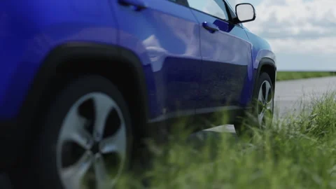 3d visualization of the taillight of a car on the highway Stock Footage 304314538