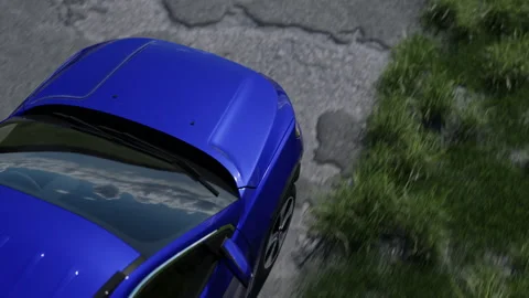 3d visualization of the taillight of a car on the highway Stock Footage 304314553