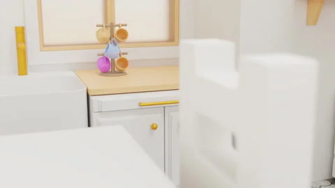 3d visualization of the toy kitchen Stock Footage 158430044