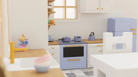 3d visualization of a toy kitchen Stock Illustration
