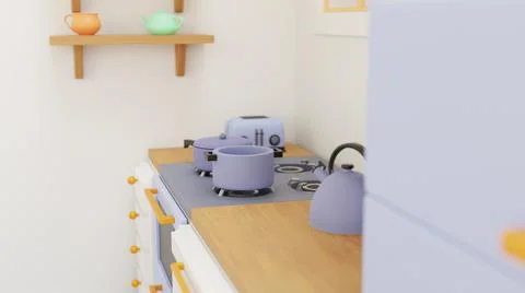 3d visualization of a toy kitchen Stock Illustration