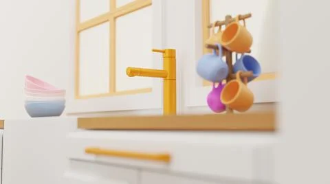 3d visualization of a toy kitchen Stock Illustration