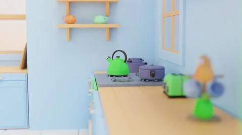 3d visualization of a toy kitchen Stock Illustration