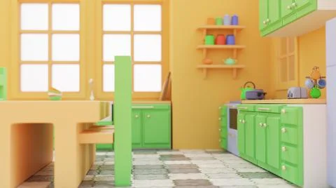 3d visualization of a toy kitchen Illustrazione stock