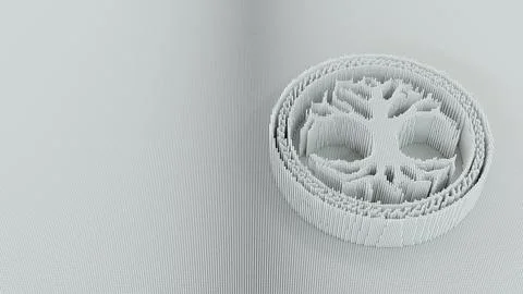 3d visualization of a tree made of cubes Stock Illustration